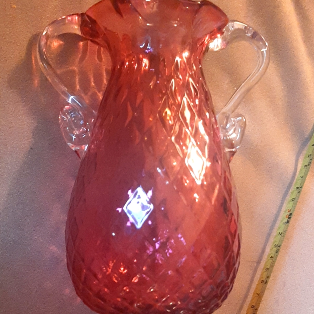 Vintage Chalet cranberry glass vase